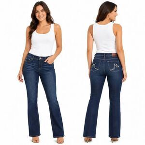 Maurices Straight Jeans Women's 7/8 Short Dark Wash Stretch